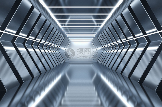 科技隧道光影空间图片