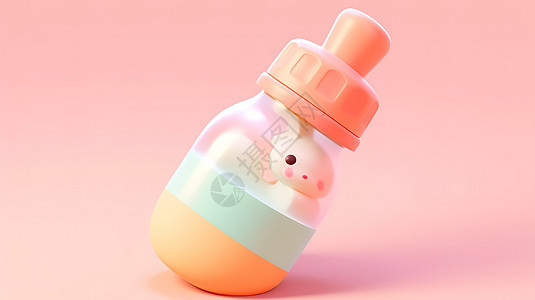 可爱的奶瓶3D图标图片
