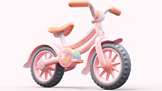 儿童双轮粉色自行车图片