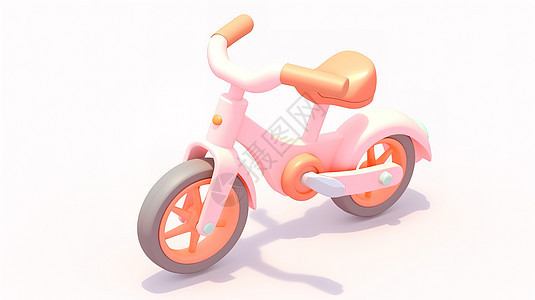 可爱的儿童自行车商品3D图标图片