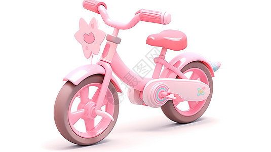 可爱的粉色儿童自行车图片