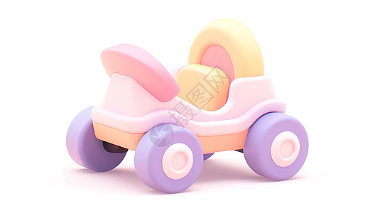 马卡龙儿童玩具车3D图标图片