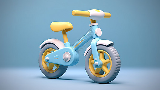 3D图标蓝色儿童平衡车图片