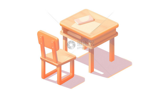 可爱儿童小椅子3D图标图片