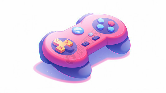 粉紫撞色可爱的卡通游戏机手柄图片