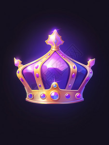 紫色超大宝石的华丽卡通皇冠背景图片