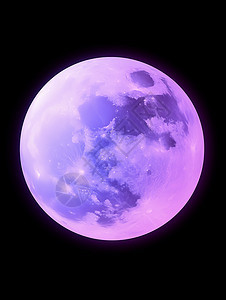 发紫色光芒的卡通月亮图片