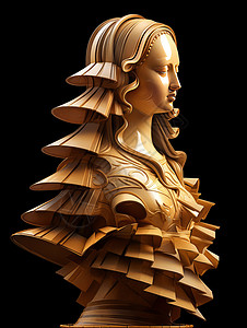 欧式复古立体雕塑长发女人背景图片