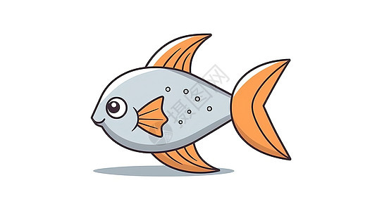 线条金鱼简单图标图片