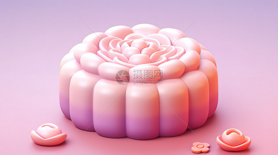 冰皮中秋月饼3D图标图片