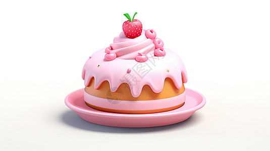 卡通可爱蛋糕3D图标图片