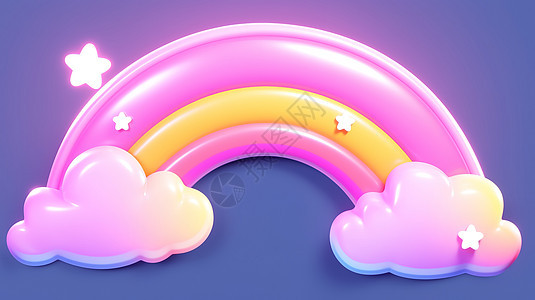 可爱彩虹3D卡通图标图片