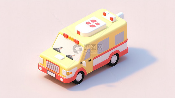 救护车3D图标图片