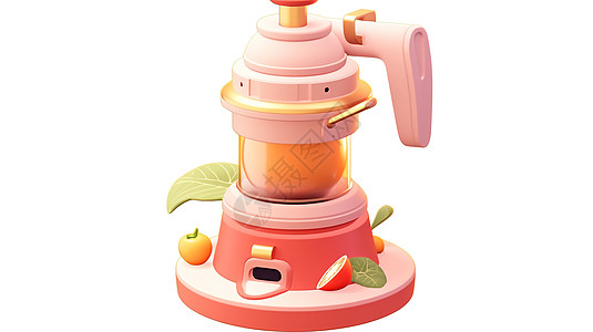 餐器榨汁机3D卡通图标插画