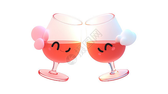 2个酒杯3D图标图片