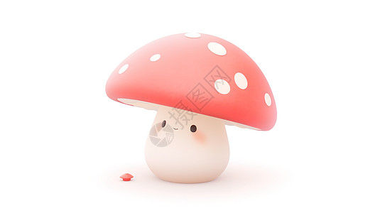 可爱的蘑菇3D图标图片