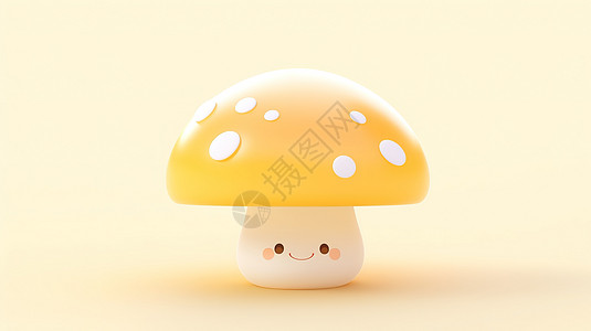 卡通可爱的蘑菇3D图标图片