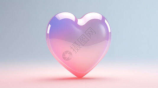 可爱的爱心情人节3D透明图标图片
