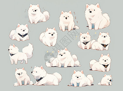 可爱的白色狗狗表情包图标图片