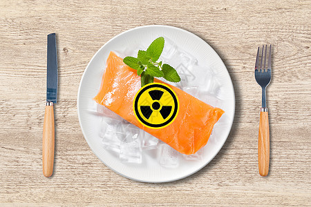 创意餐具核污染三文鱼图片