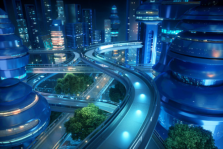 科技城市夜景图片