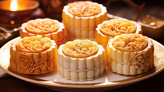 中秋节美味的传统糕点图片