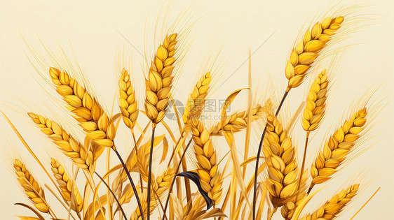 金黄色卡通大粒麦子图片