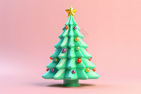 可爱3D圣诞树背景图片