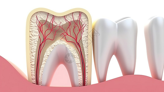 卡通立体牙齿结构创意概念图图片