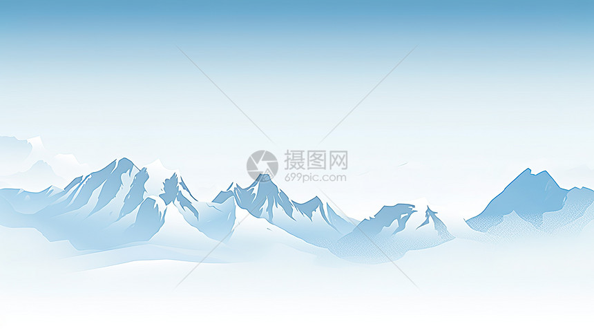 高山雪山天空插图图片