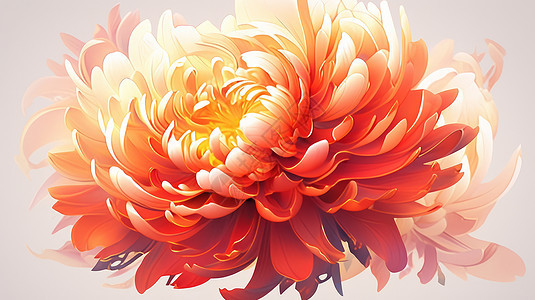 超大朵盛开的卡通菊花图片
