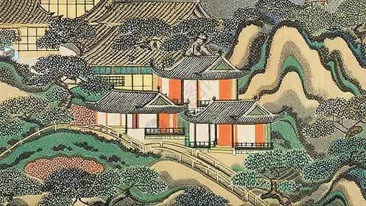 大宅院古代中式中国风建筑背景图片