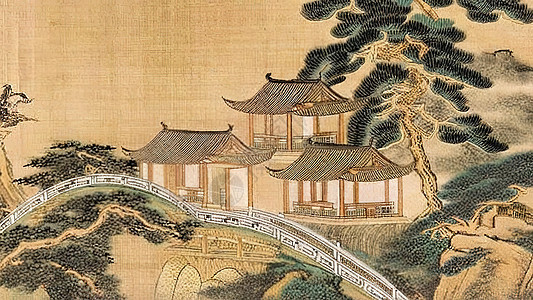 大宅院古代中国风中式建筑背景图片