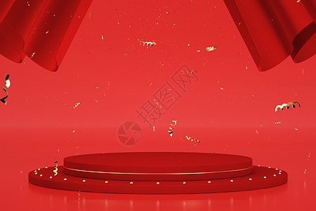 大气红色舞台图片