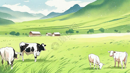草原牧场的牛羊图片