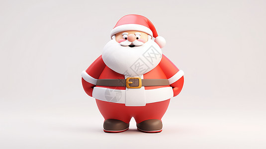 白胡子胖乎乎的可爱卡通圣诞老人图片