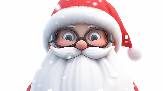 雪中大白胡子立体卡通圣诞老人图片
