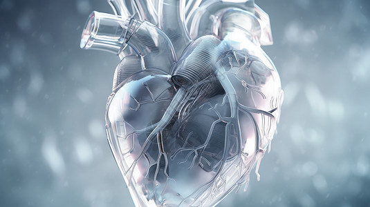 透明科技感的人工心脏医疗图片