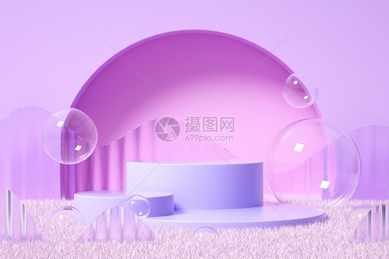 清新紫色展台图片
