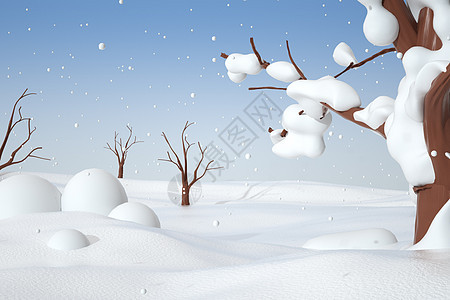 冬季雪地场景图片