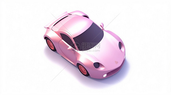 粉色立体卡通小汽车图片