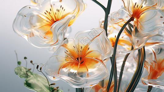 透明漂亮的超现实卡通花朵图片