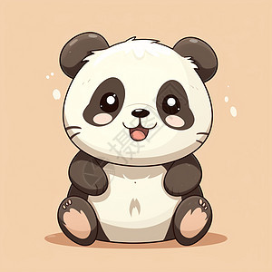 微笑可爱的卡通大熊猫图片
