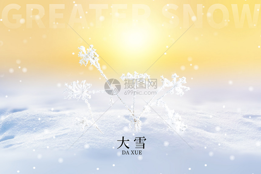 大雪唯美创意日初雪花图片