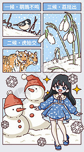 二十四节气之大雪三候宽屏插画图片