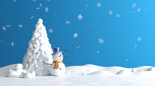 冬季雪人场景图片