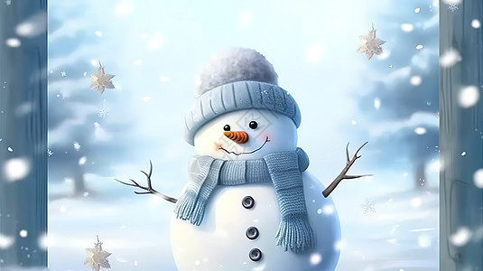 可爱的冬天雪人图片