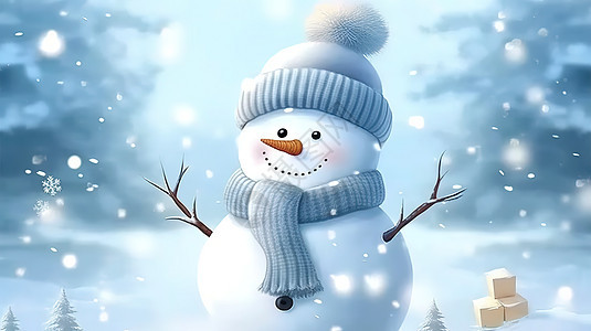 冬天可爱的小雪人图片