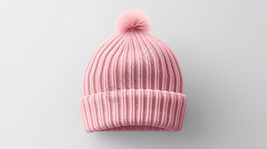 冬天粉色的毛线帽子图片