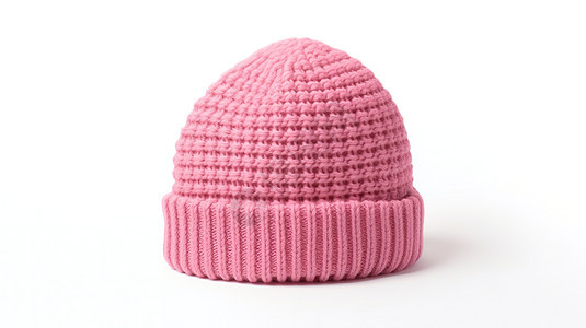 冬天粉色毛线帽子图片